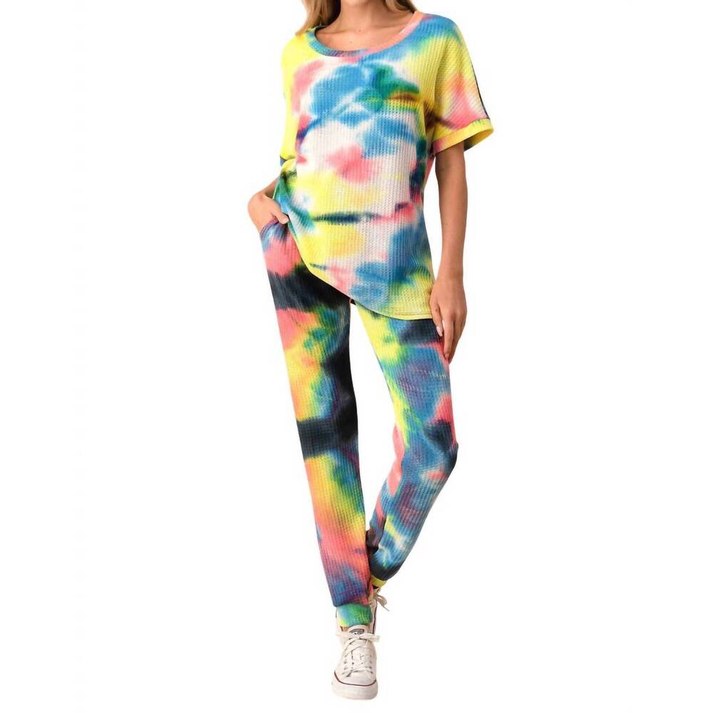 NEW BLUMIN ariella jogger set in rainbow tie dye